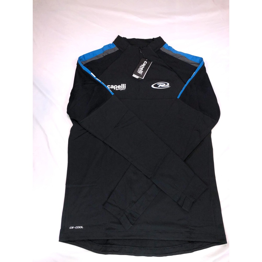 Capelli Sport Rush Madison 1/4Zip Technical Training Top Mens L Black AGA-6001RS